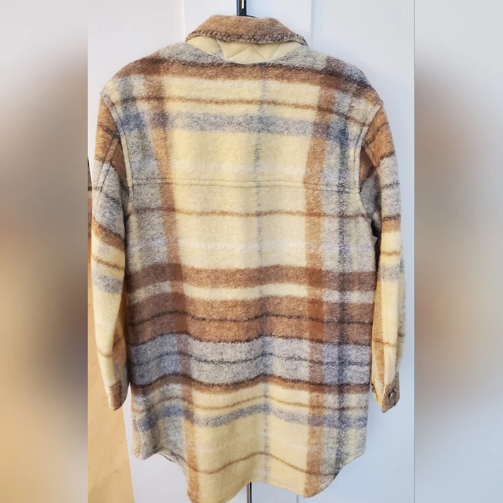 ✨️SOLD✨️NWT-Aritzia Ganna Long/Coat in Brown & Yellow Plaid Ladies Sz S - Picture 4 of 8